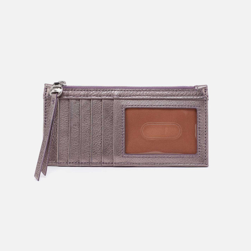 Carte Card Case in Metallic Leather - Pewter Spur