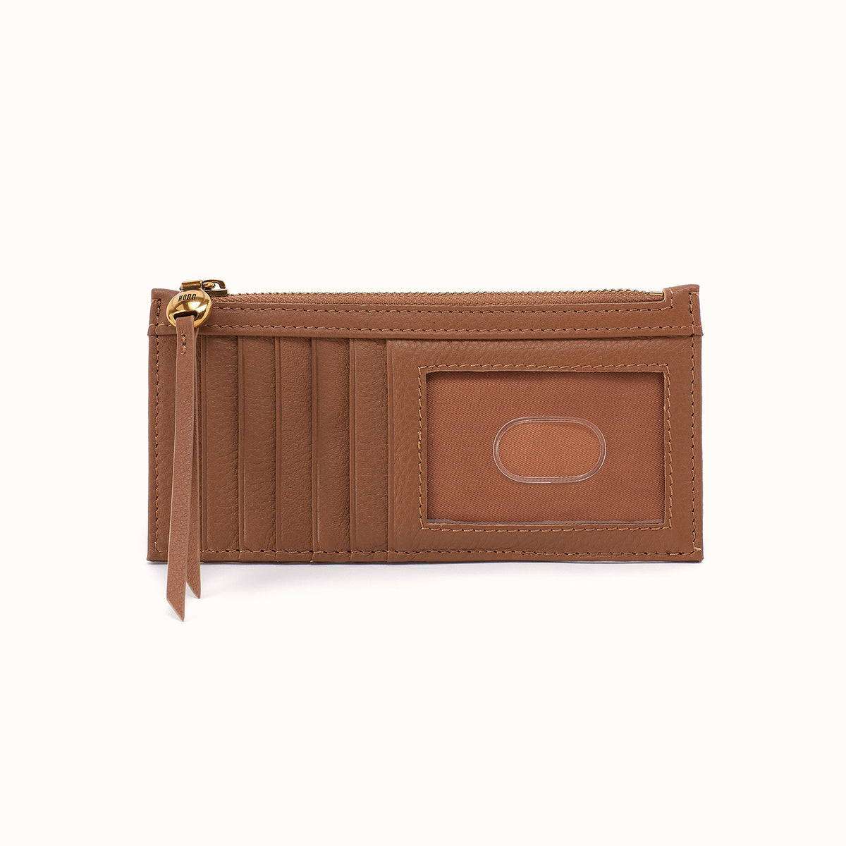 Carte Card Case In Pebbled Leather - Timber Brown