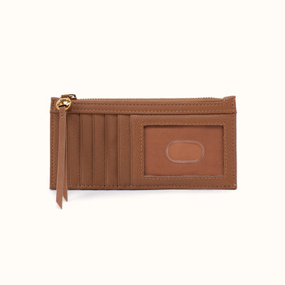 Carte Card Case In Pebbled Leather - Timber Brown