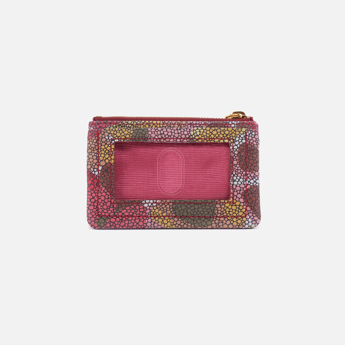 Lumen Card Case in Printed Leather - Abstract Foliage