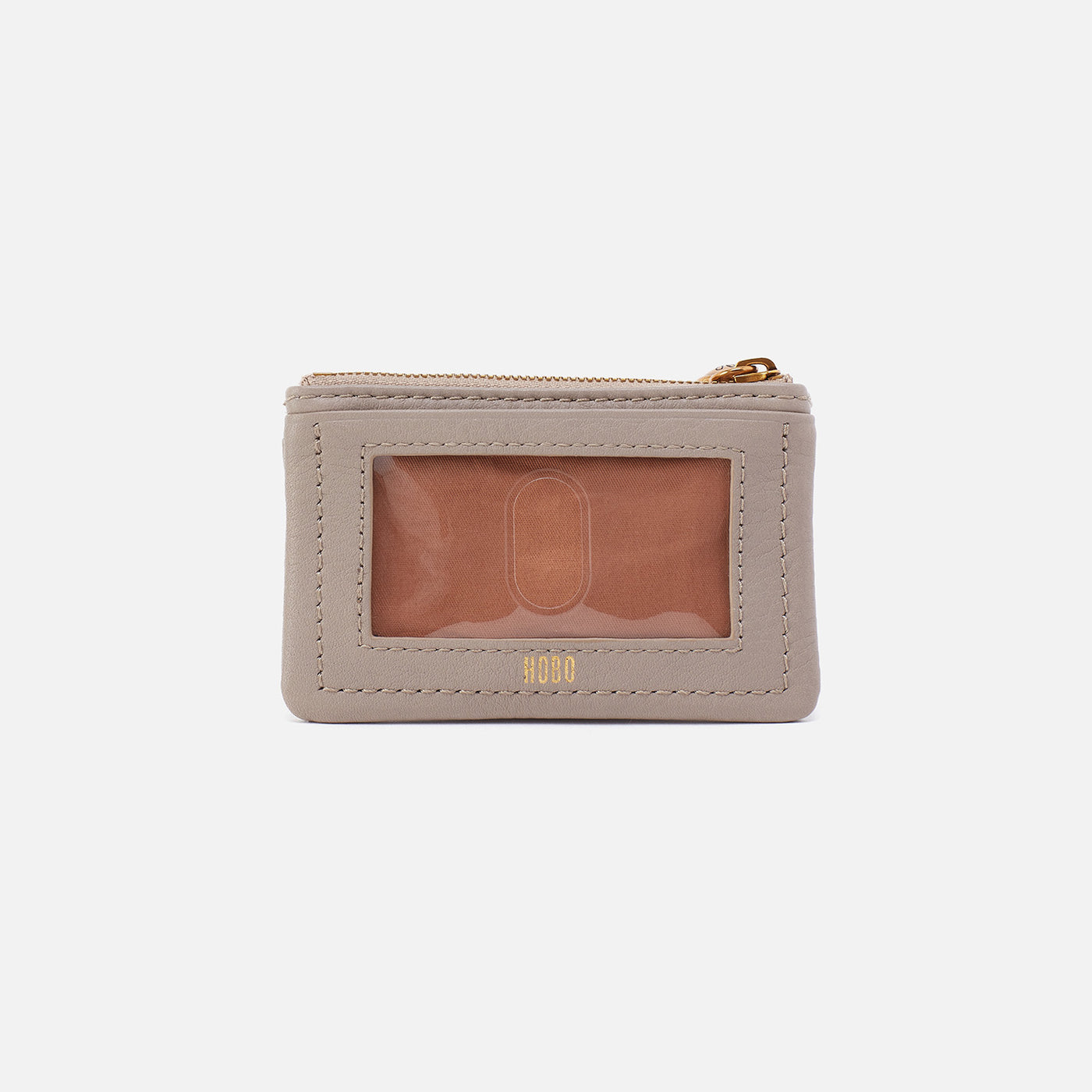 Lumen Card Case in Pebbled Leather - Taupe