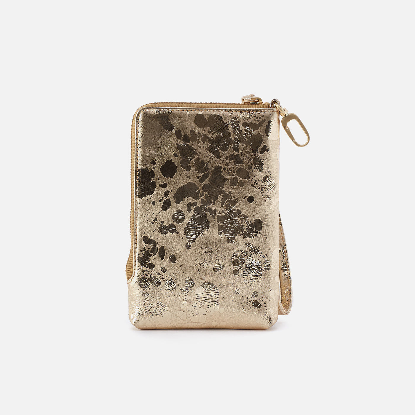 Spark Wristlet in Metallic Leather - Gilded Marble