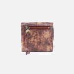 Keen Mini Trifold Compact Wallet in Printed Leather - Autumn Sky