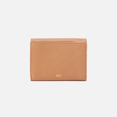 Lumen Medium Bifold Compact Wallet in Pebbled Leather - Sandstorm