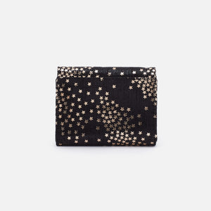 Lumen Medium Bifold Compact Wallet in Printed Leather - Shooting Stars