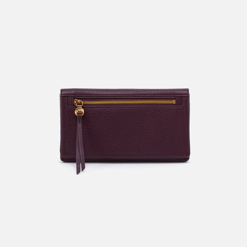 Lumen Continental Wallet in Pebbled Leather - Ruby Wine