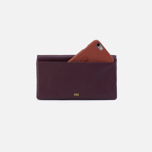 Lumen Continental Wallet in Pebbled Leather - Ruby Wine