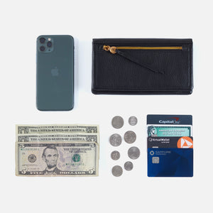Lumen Continental Wallet in Printed Leather - Shooting Stars