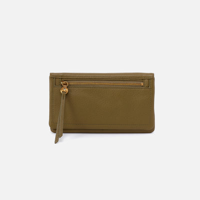 Lumen Continental Wallet In Pebbled Leather - Sunlit Sage