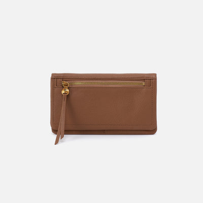 Lumen Continental Wallet In Pebbled Leather - Timber Brown
