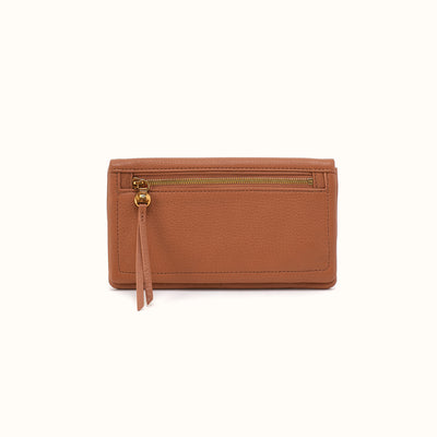 Lumen Continental Wallet in Pebbled Leather - Warm Honey