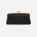 Cora Large Frame Wallet in Pebbled Leather - Black