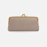 Cora Large Frame Wallet in Pebbled Leather - Taupe