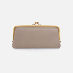 Cora Large Frame Wallet in Pebbled Leather - Taupe