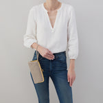 Cora Large Frame Wallet in Pebbled Leather - Taupe