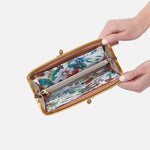 Cora Large Frame Wallet in Pebbled Leather - Taupe