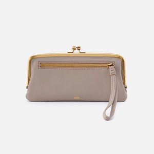 Cora Large Frame Wallet in Pebbled Leather - Taupe