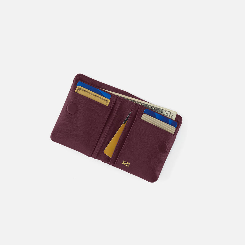 Lumen Mini Wallet in Pebbled Leather - Mulberry Glaze