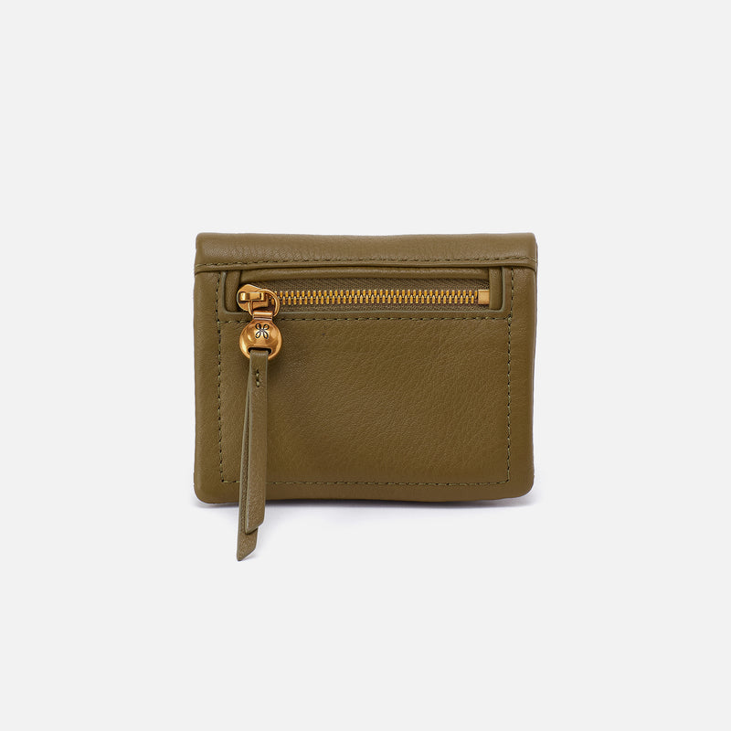Lumen Mini Wallet In Pebbled Leather - Sunlit Sage