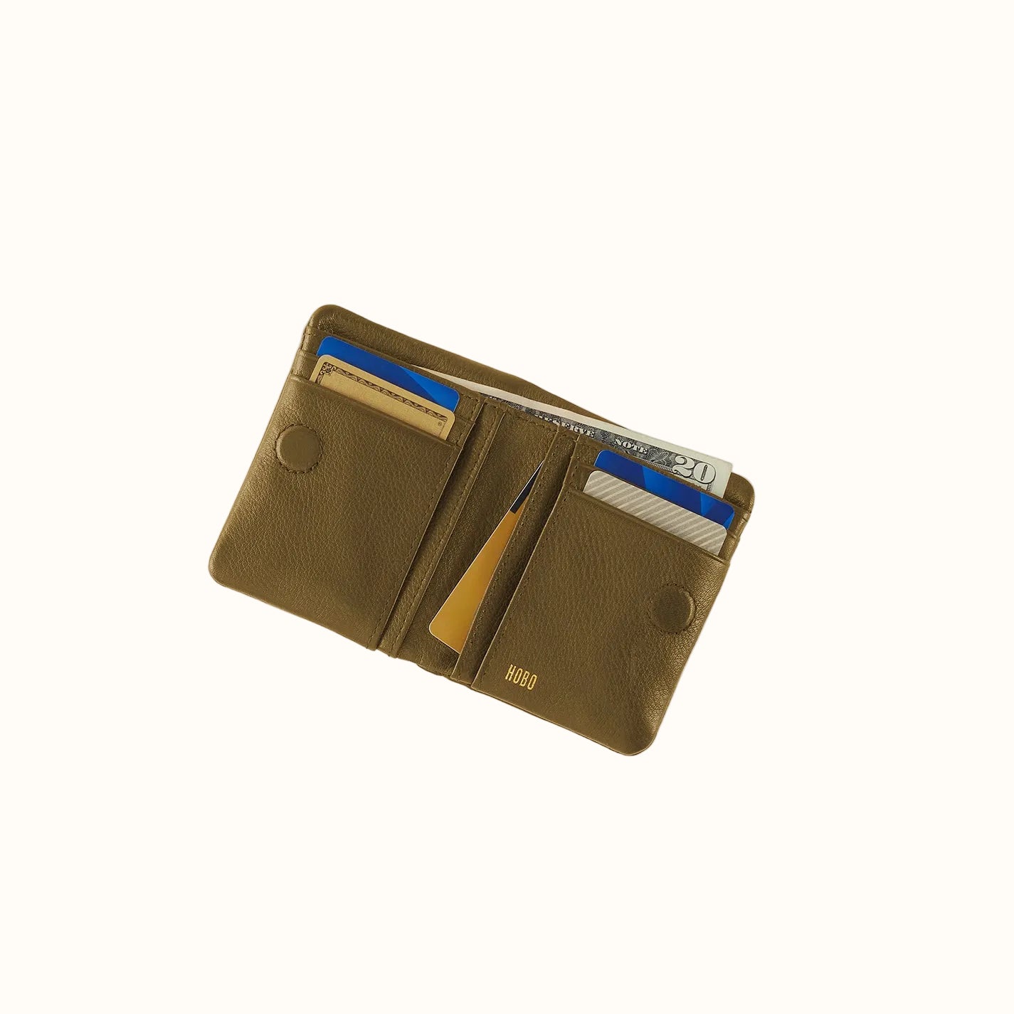 Lumen Mini Wallet In Pebbled Leather - Sunlit Sage – HOBO
