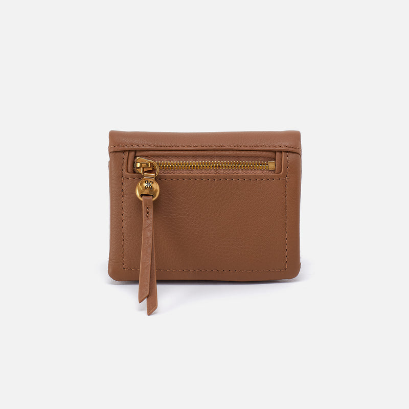 Lumen Mini Wallet In Pebbled Leather - Timber Brown