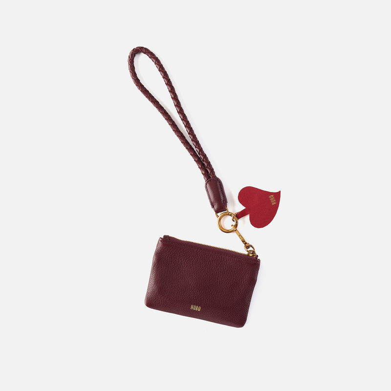 Lasso Phone Wristlet in Pebbled Leather - Mulberry Glaze