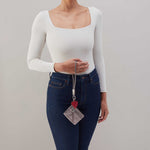 Lasso Phone Wristlet in Metallic Leather - Pewter Spur