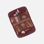 Beauty Cosmetic Pouch in Pebbled Leather - Mulberry Glaze