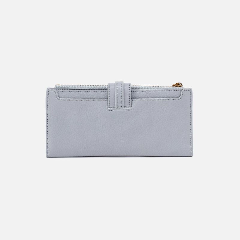 Dunn Continental Wallet in Pebbled Leather - Indigo Cloud