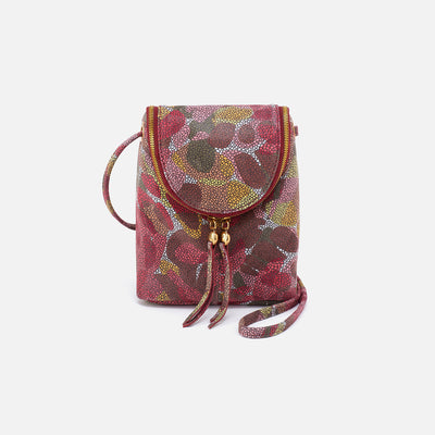 Fern Crossbody in Printed Leather - Abstract Foliage