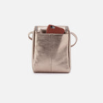 Fern Crossbody In Metallic Leather - Cameo Quartz