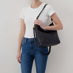 Pier Shoulder Bag In Pebbled Leather - Black