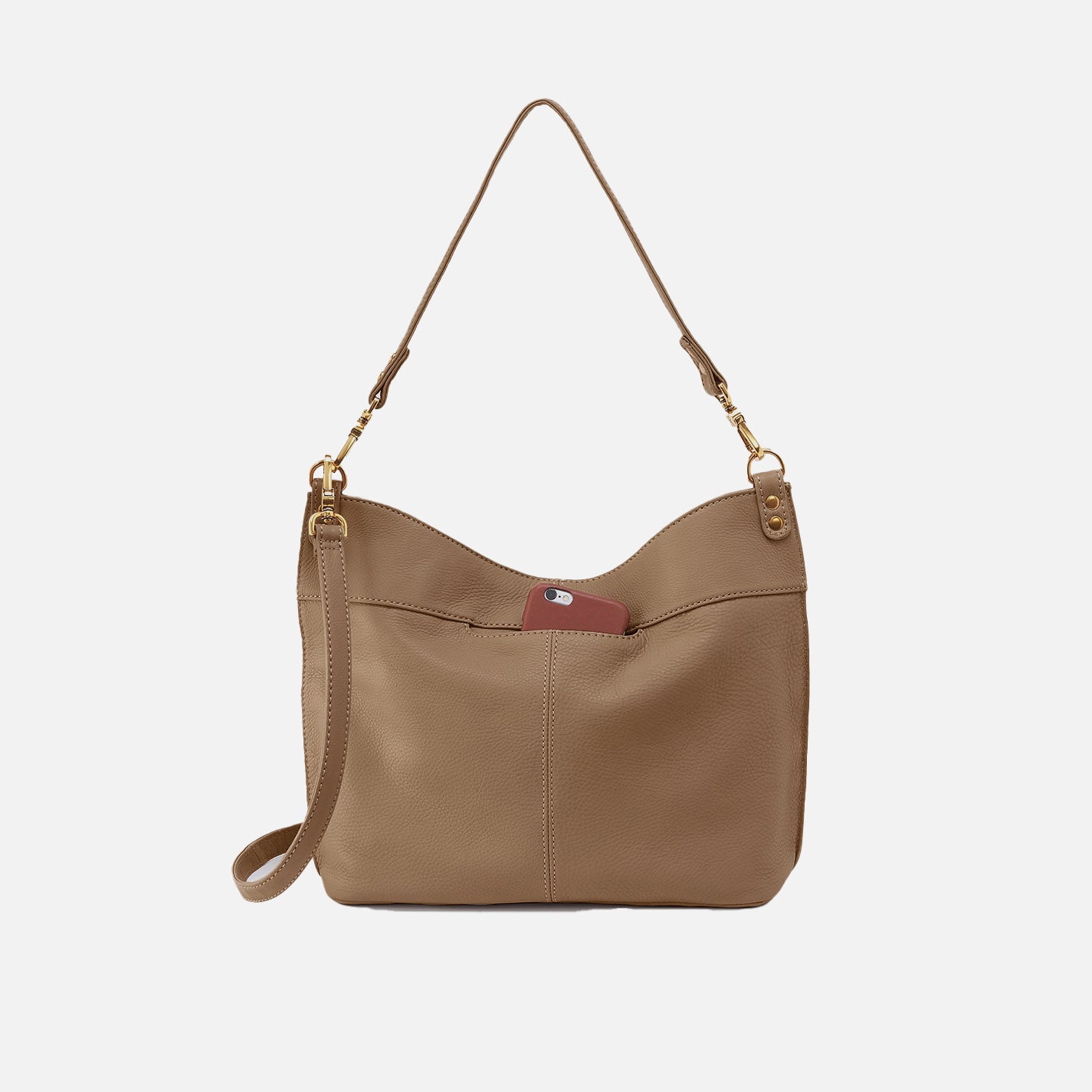Pier Shoulder Bag in Pebbled Leather - Cedar Sagebrush – HOBO