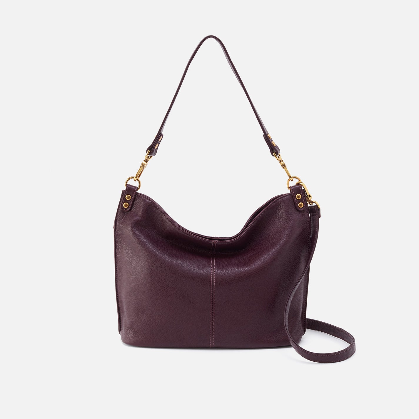 Pier Shoulder Bag in Pebbled Leather - Ruby Wine – HOBO
