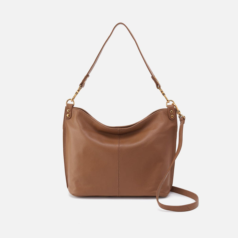 Pier Shoulder Bag In Pebbled Leather - Timber Brown