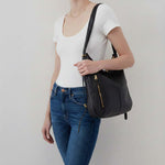 Merrin Convertible Backpack In Pebbled Leather - Black