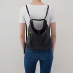 Merrin Convertible Backpack In Pebbled Leather - Black