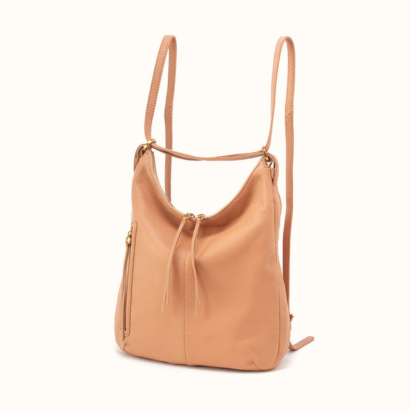 Merrin Convertible Backpack in Pebbled Leather - Sandstorm  display picture 3