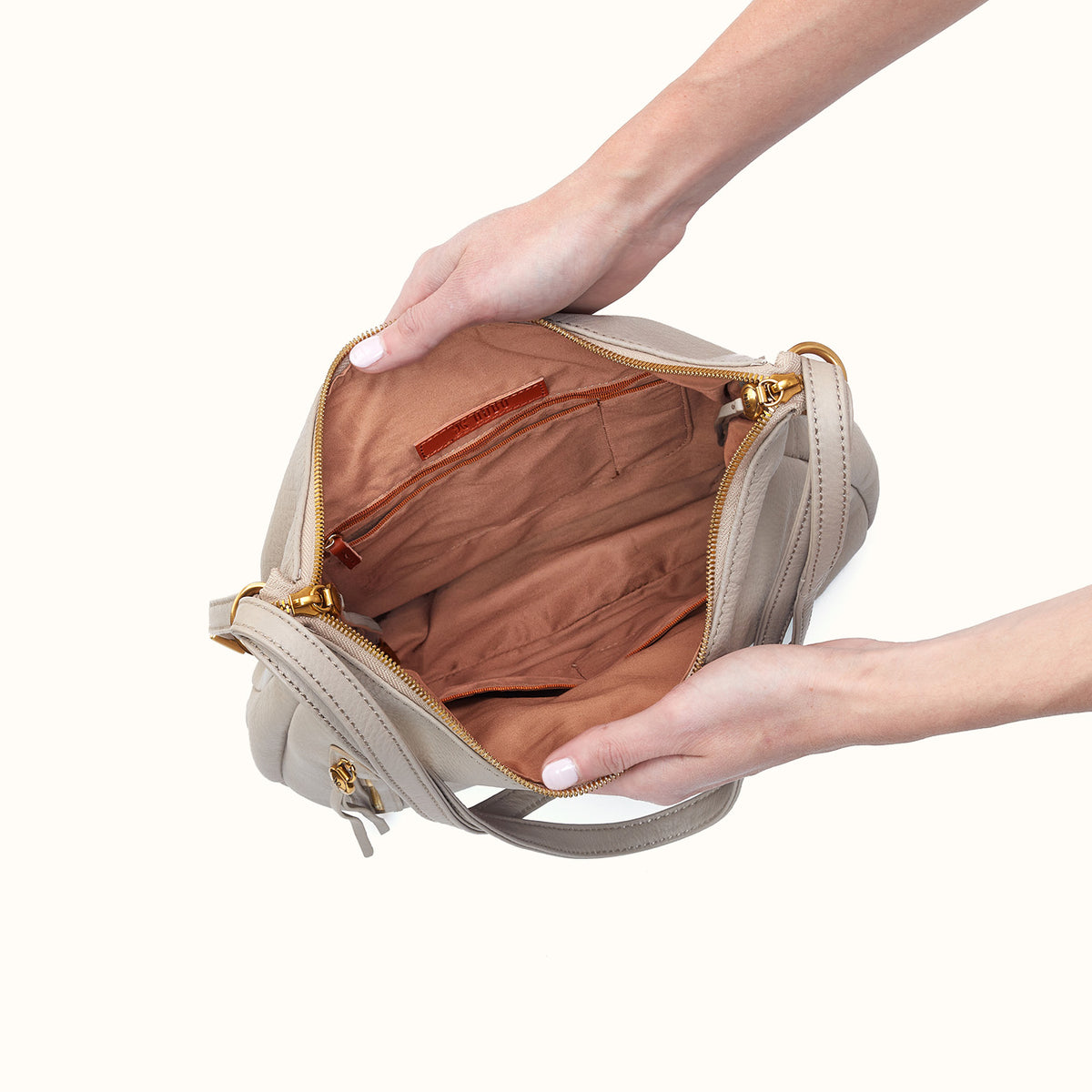 Kiva Small Crossbody In Pebbled Leather - Stonewash