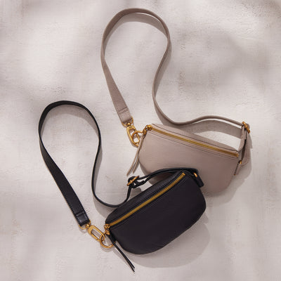 Fern Belt Bag in Pebbled Leather - Black