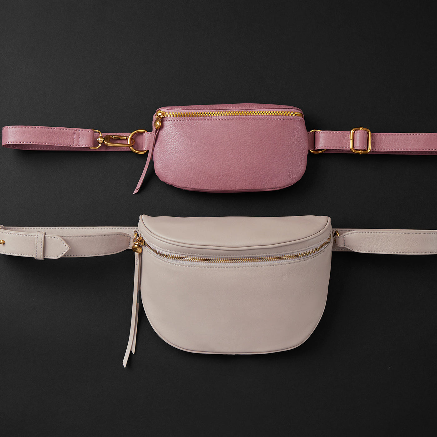 Fern Belt Bag in Pebbled Leather - Mauve