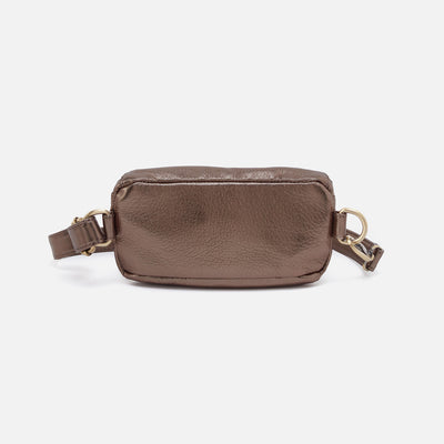 Fern Belt Bag in Pebbled Metallic Leather - Pewter