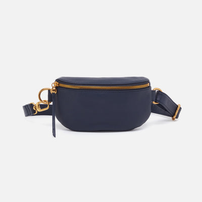 Fern Belt Bag in Pebbled Leather - Sapphire