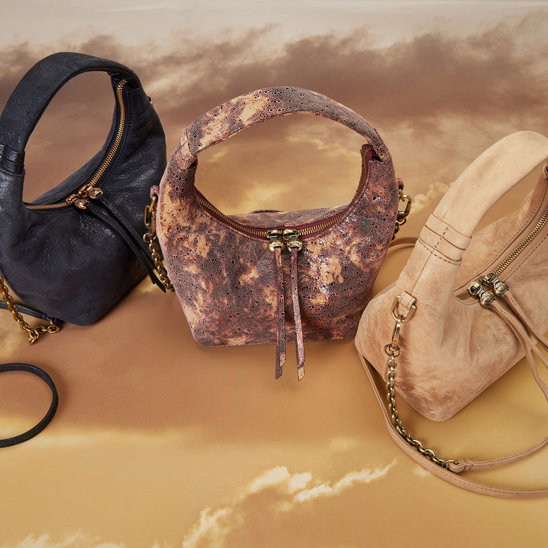 Astrid Small Crossbody in Printed Leather - Autumn Sky