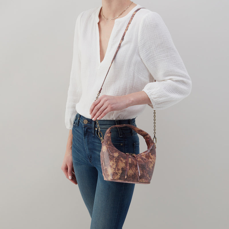 Astrid Small Crossbody in Printed Leather - Autumn Sky