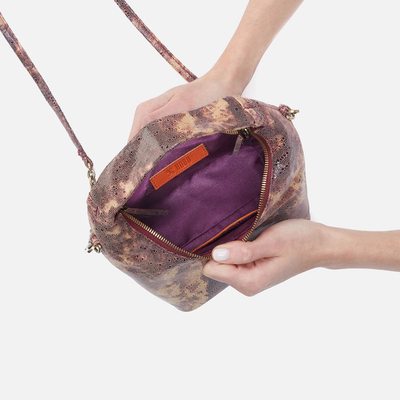 Astrid Small Crossbody in Printed Leather - Autumn Sky
