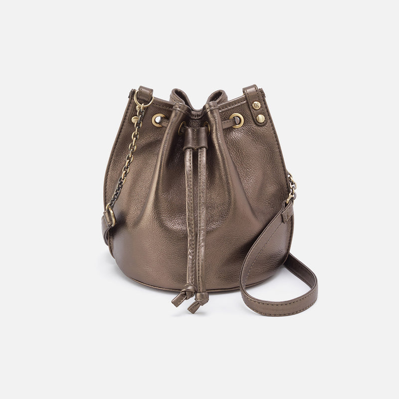 Pier Bucket Crossbody in Pebbled Metallic Leather - Pewter – HOBO 