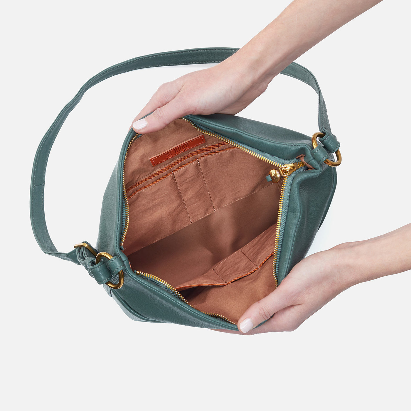 Fern Bucket Crossbody in Pebbled Leather - Sage Leaf