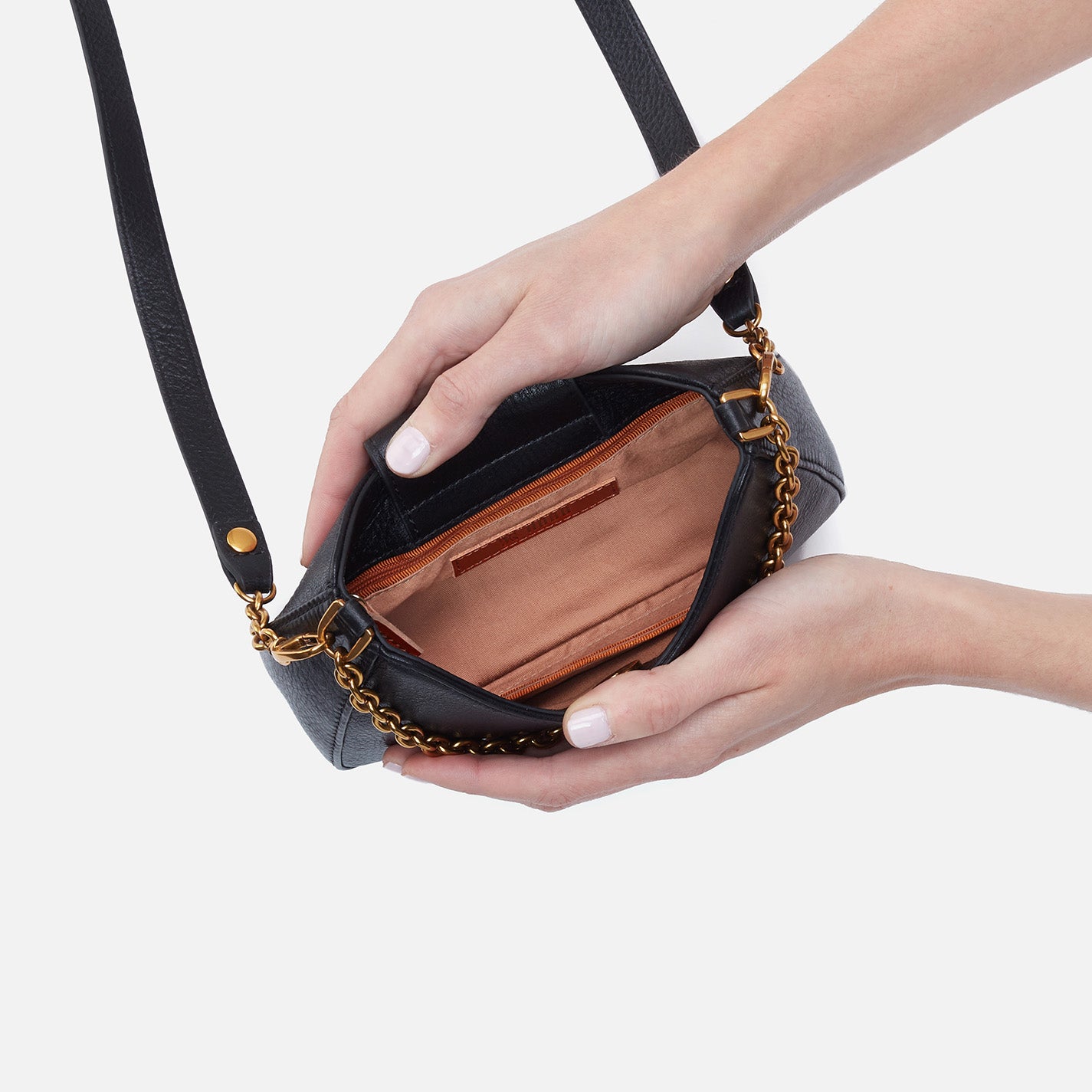 Rosa Crossbody in Pebbled Leather Black HOBO