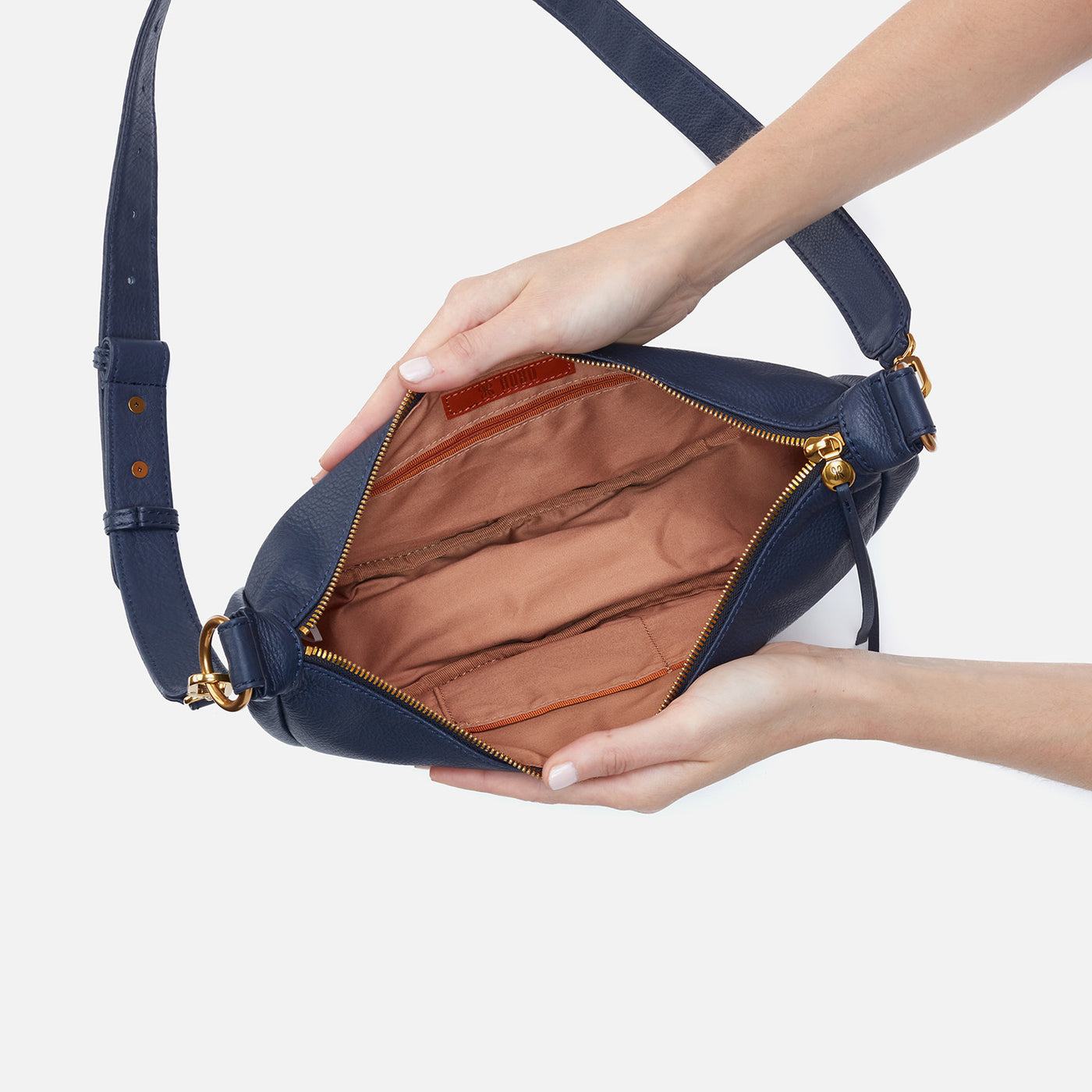 Knox Sling in Pebbled Leather - Sapphire